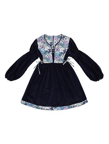 Robe Fleurie Hiver Velours Coton MARGOT - La Faute à Voltaire