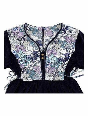 Robe Fleurie Hiver Velours Coton MARGOT - La Faute à Voltaire