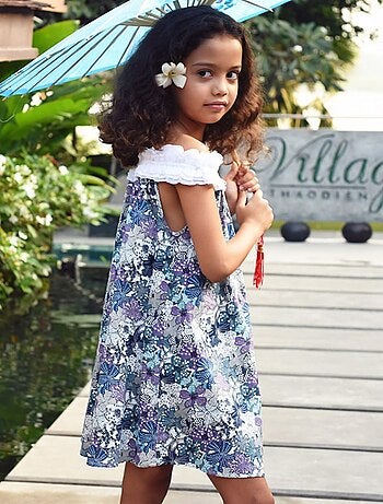 Robe Fleurie Liberty avec Col Froufrous MANON - La Faute à Voltaire
