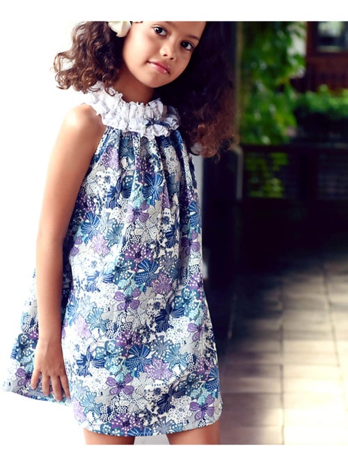 Robe  Fleurie Liberty  avec Col Froufrous   MANON - La Faute à Voltaire - Kiabi