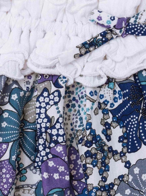 Robe  Fleurie Liberty  avec Col Froufrous   MANON - La Faute à Voltaire - Kiabi