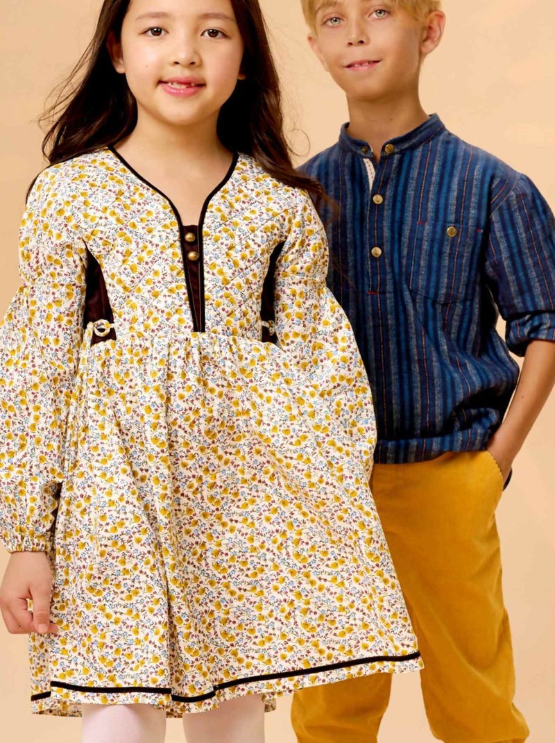 Robe Fleurie Liberty   Marron   MARGOT - La Faute à Voltaire Jaune - Kiabi
