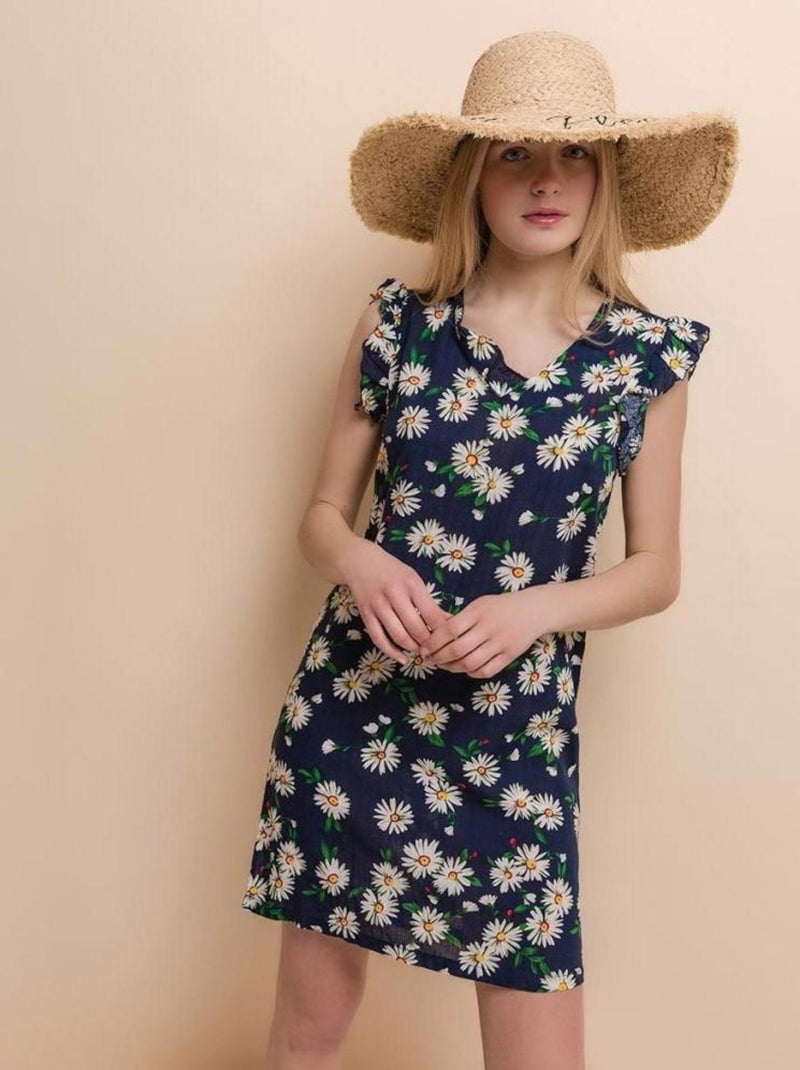 Robe fleurie marine Bleu - Kiabi