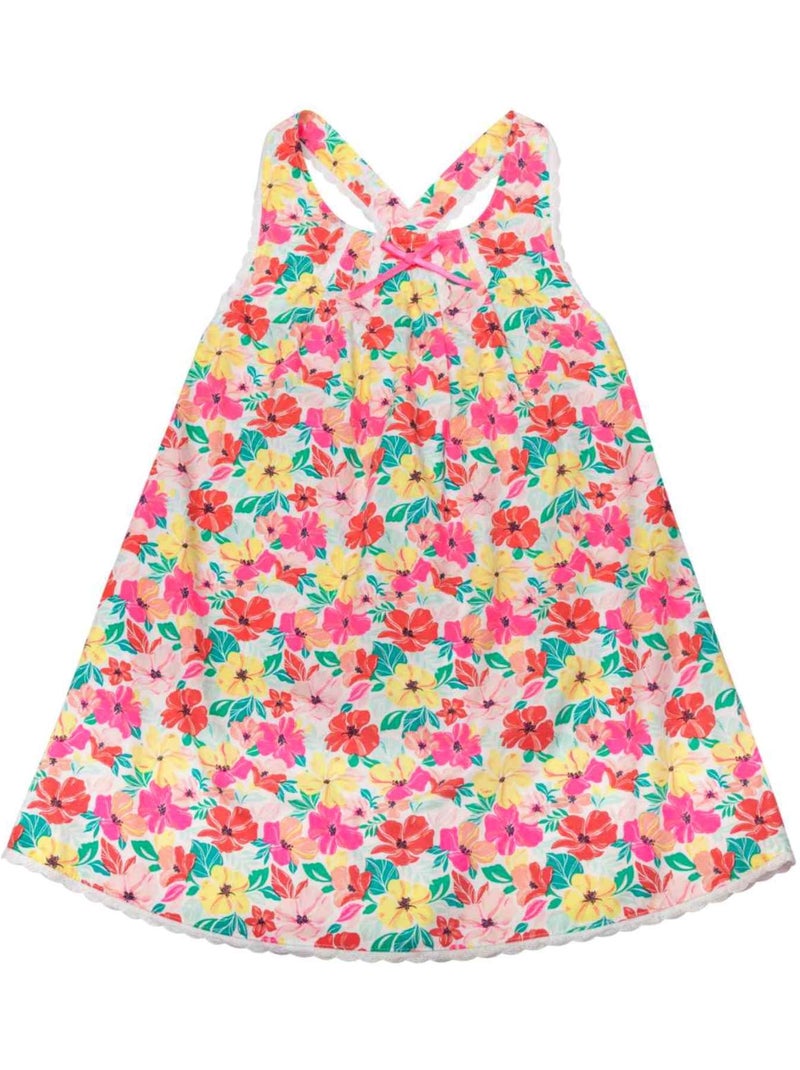 Robe Fleurs Hawaï   à Bretelles  ANAIS - 'LA FAUTE A VOLTAIRE' Rose fushia - Kiabi