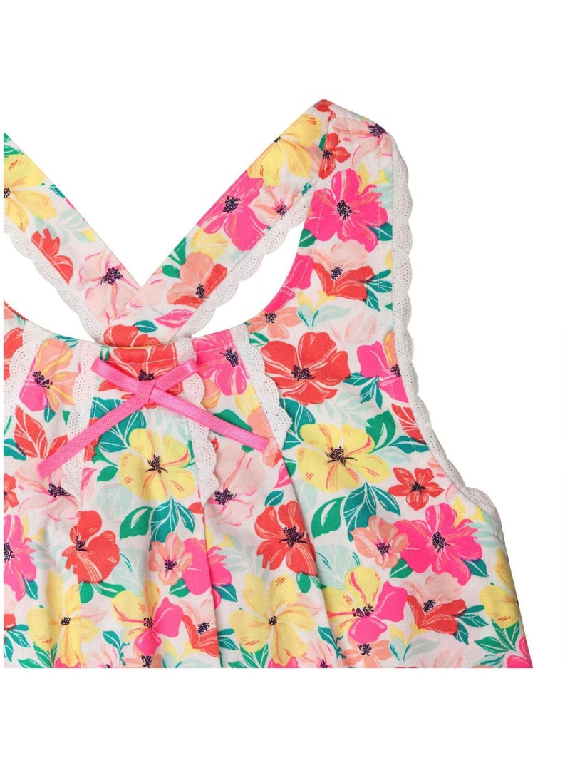 Robe Fleurs Hawaï   à Bretelles  ANAIS - 'LA FAUTE A VOLTAIRE' Rose fushia - Kiabi