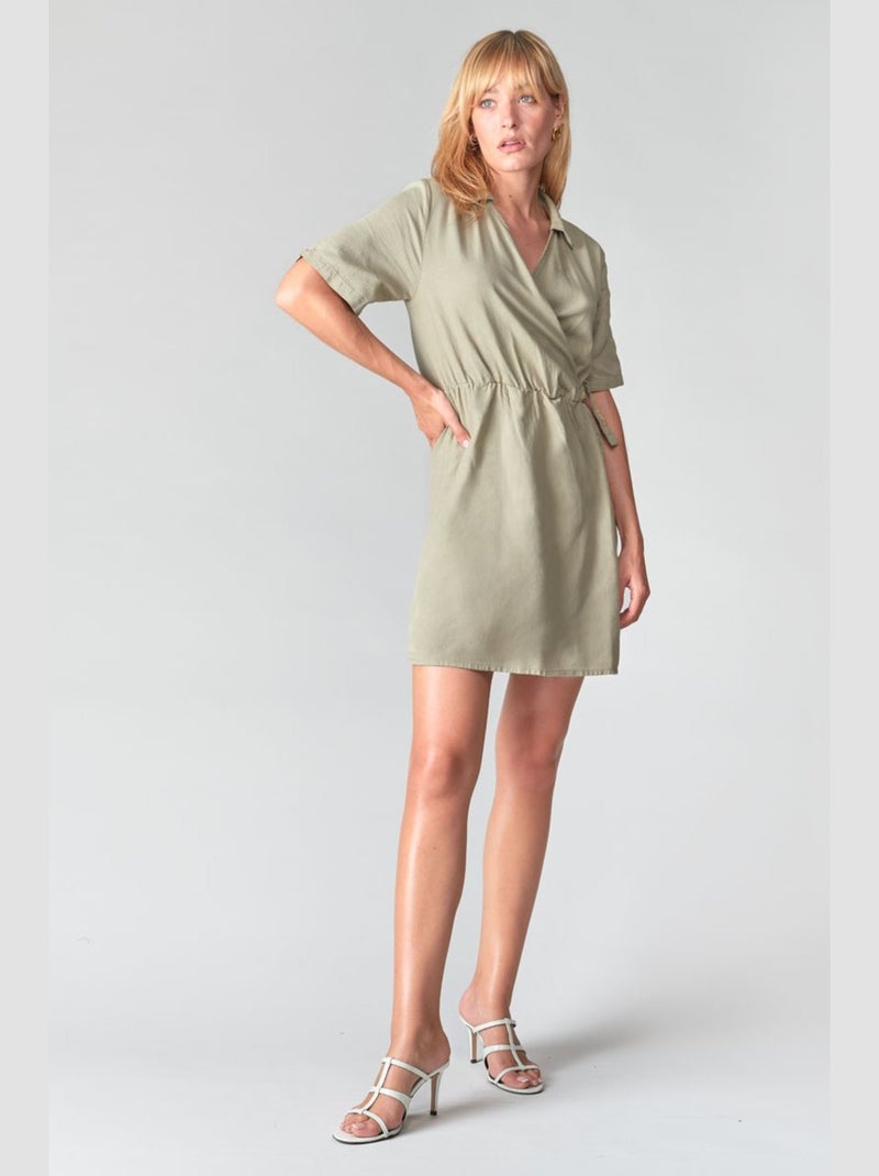 Robe FLOE portefeuille en jeans 'Le Temps Des Cerises' Beige - Kiabi