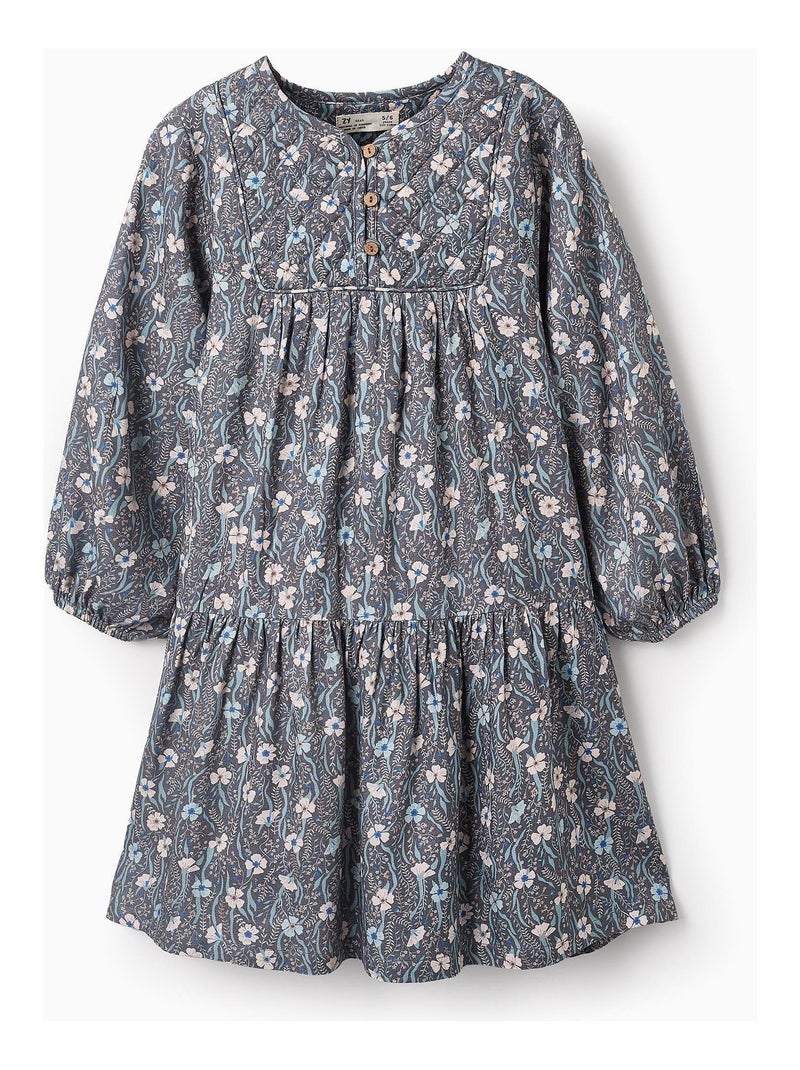 Robe floral, avec doublure en 100% coton ISTANBUL Gris foncé - Kiabi