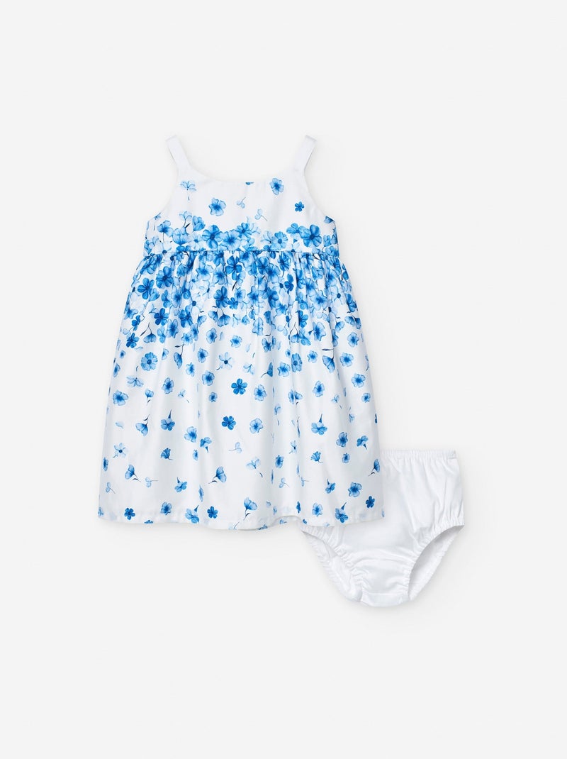 Robe Florale à Bretelles + Bloomer Blanc - Kiabi