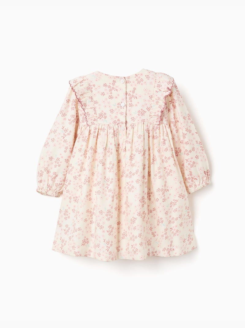 Robe florale à manches longues et doublure Blanc - Kiabi