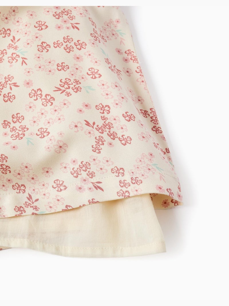 Robe florale à manches longues et doublure Blanc - Kiabi