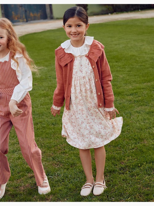 Robe florale à manches longues et doublure - Kiabi