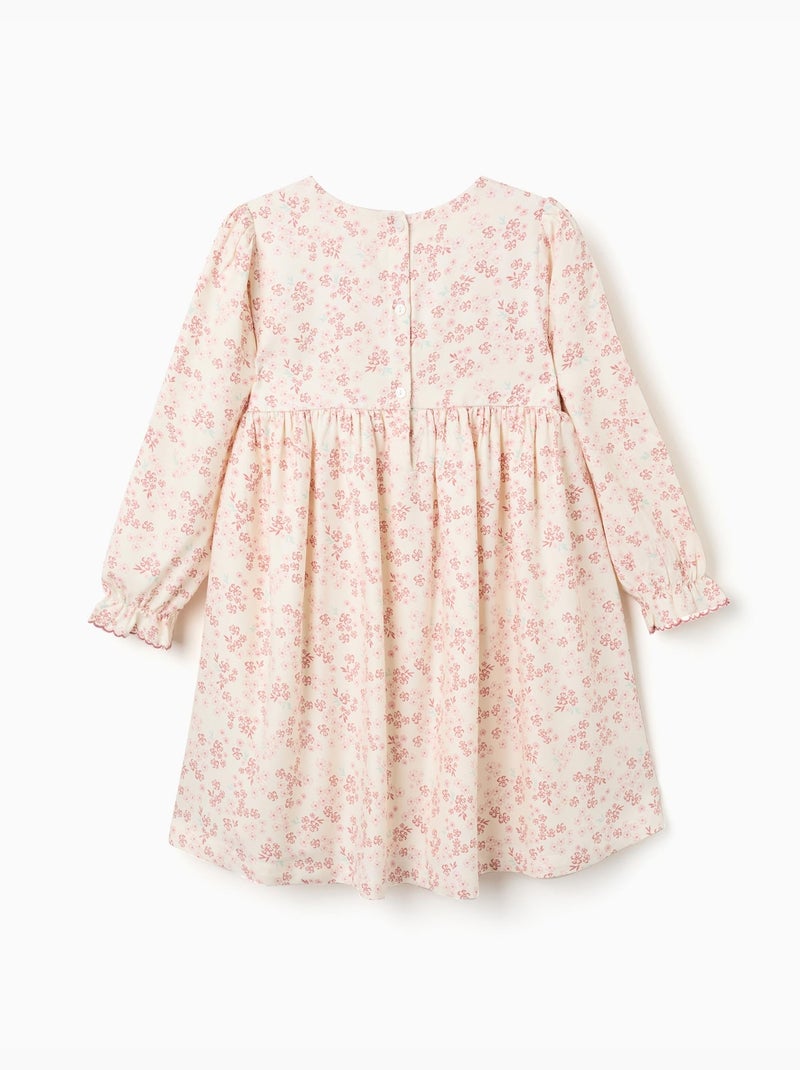 Robe florale à manches longues et doublure Blanc - Kiabi