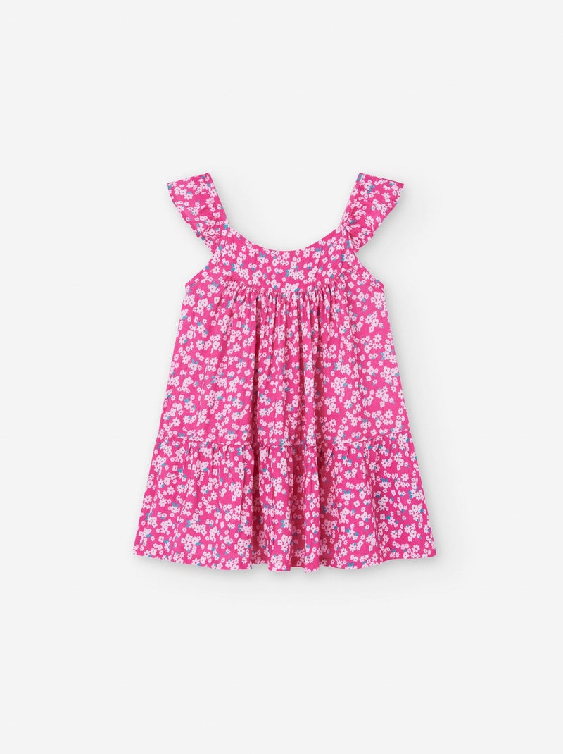 Robe Florale avec Fronces Rose - Kiabi