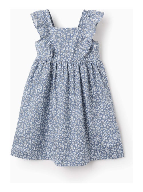 Robe Florale en Coton avec Volants - Kiabi