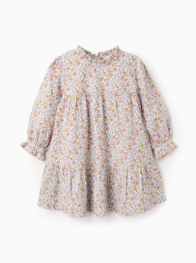 Robe Florale en Coton Beige clair - Kiabi