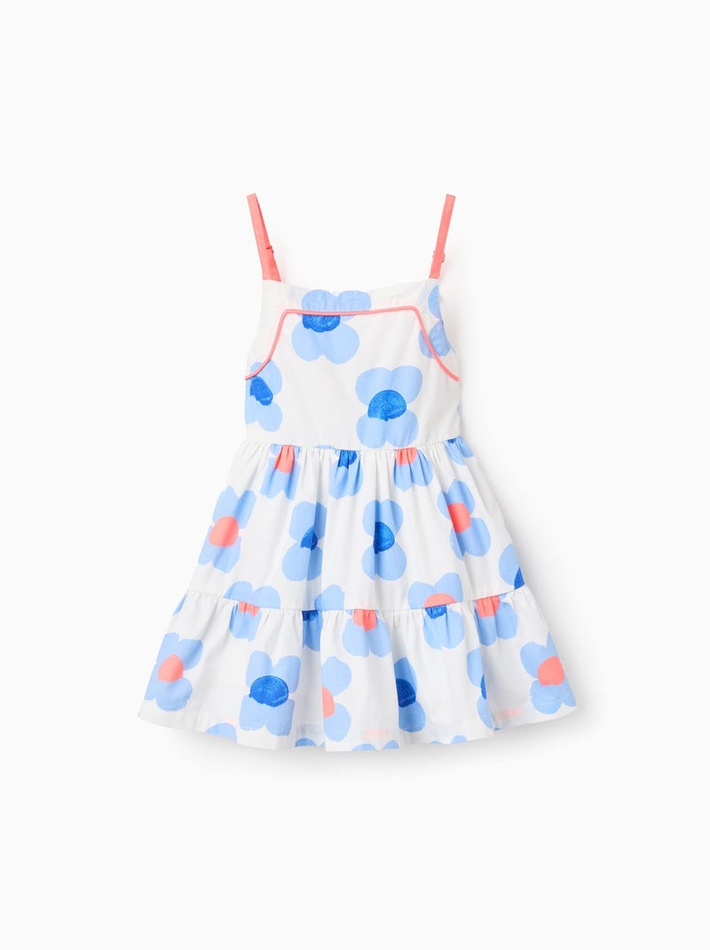 Robe Florale en Coton Blanc - Kiabi
