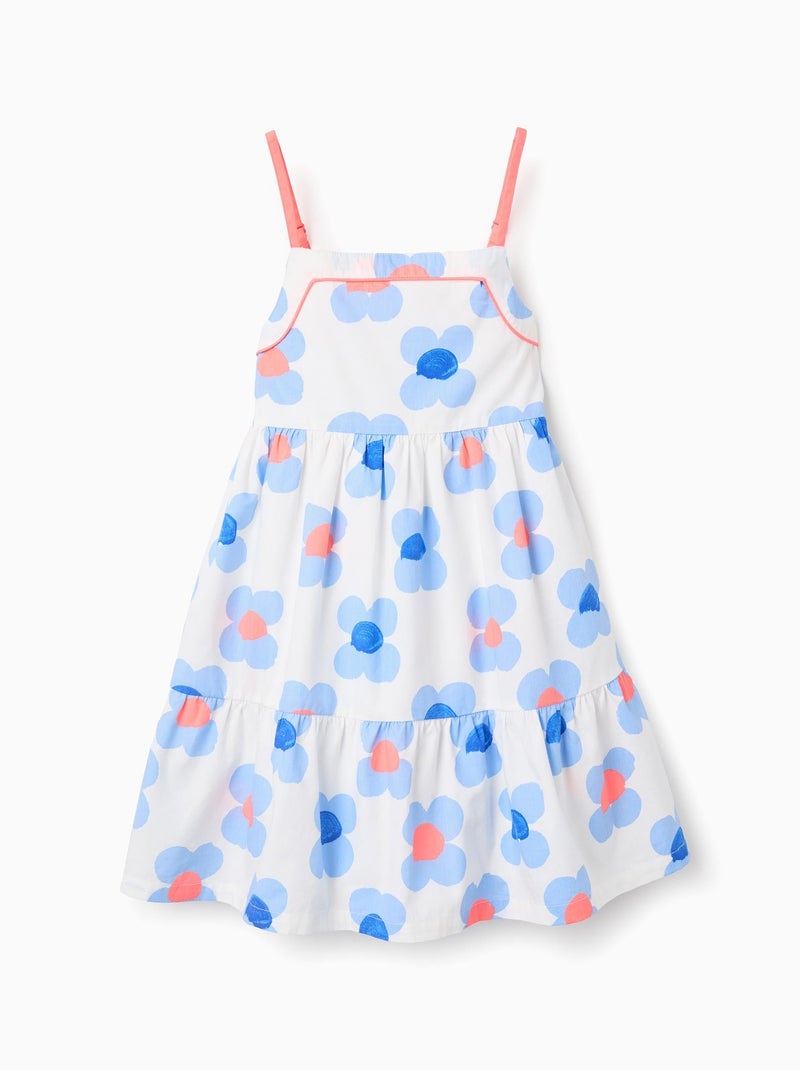Robe Florale en Coton Blanc - Kiabi