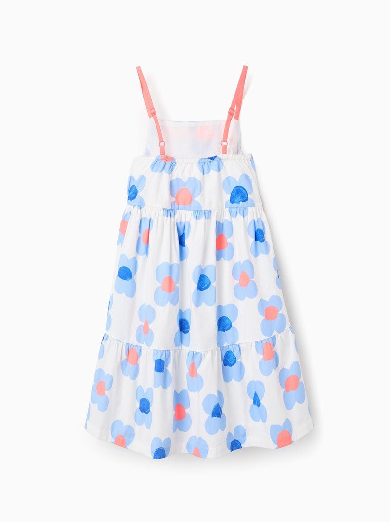 Robe Florale en Coton Blanc - Kiabi