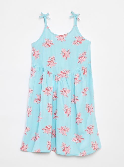 Robe fluide à fines bretelles et motif all over - Kiabi