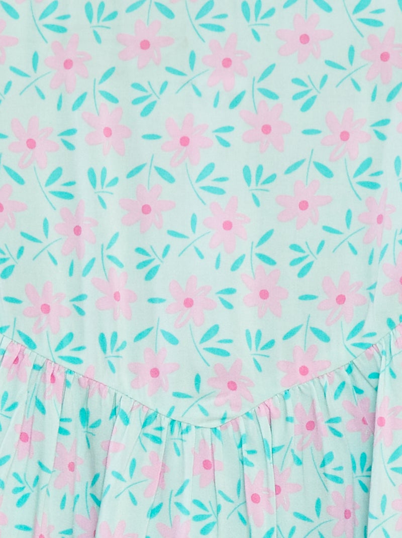 Robe fluide à fines bretelles et motif all over Bleu - Kiabi