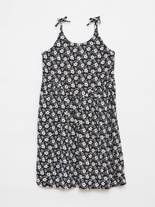 Robe fluide à fines bretelles et motif all over - Kiabi