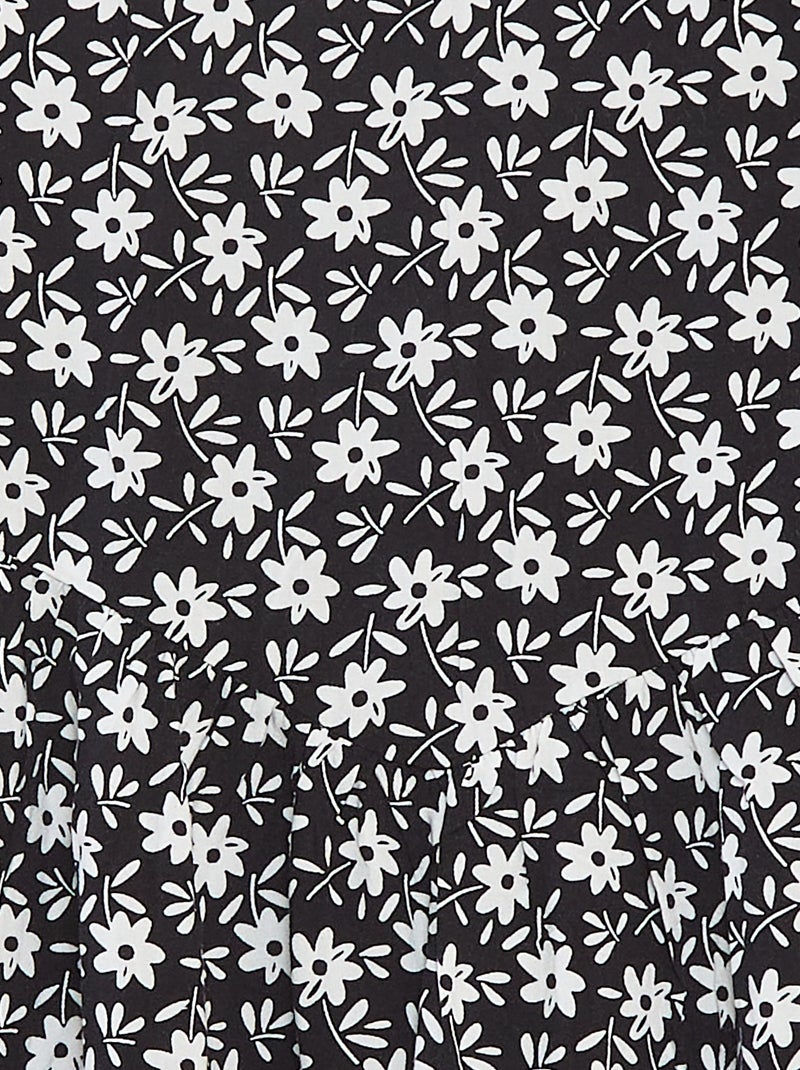 Robe fluide à fines bretelles et motif all over Noir - Kiabi