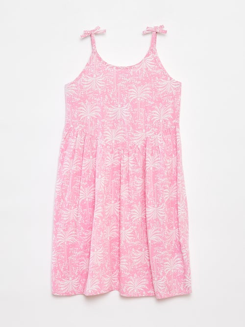 Robe fluide à fines bretelles et motif all over - Kiabi