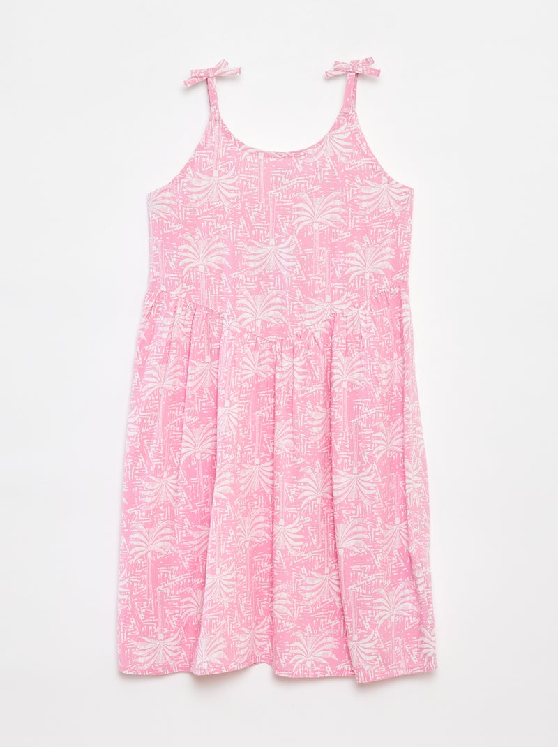 Robe fluide à fines bretelles et motif all over Rose - Kiabi