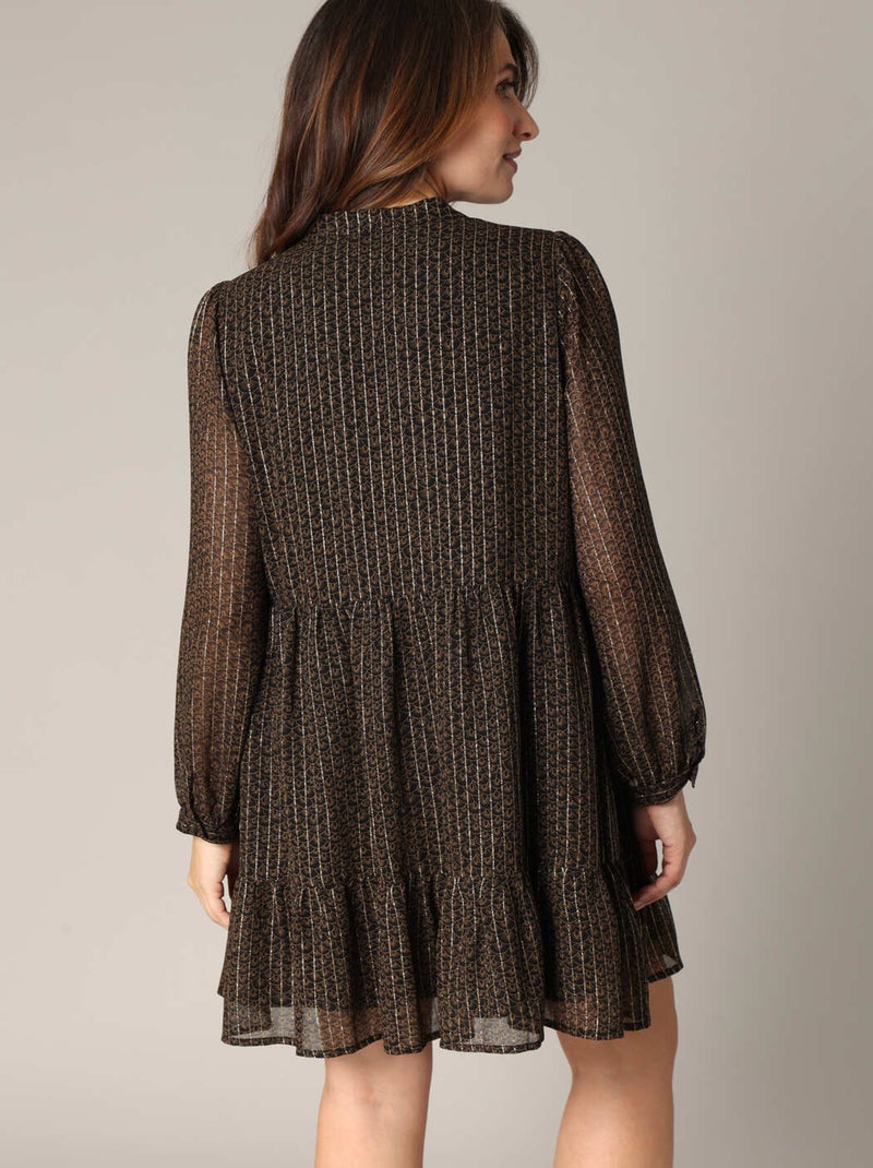 Robe fluide à fines rayures 'Deeluxe' Noir - Kiabi