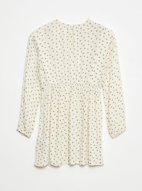 Robe fluide à fleurs en maille crêpe - Kiabi