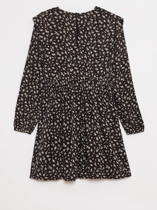 Robe fluide à fleurs en maille crêpe - Kiabi