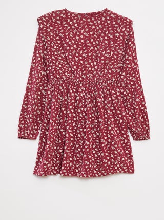 Robe fluide à fleurs en maille crêpe