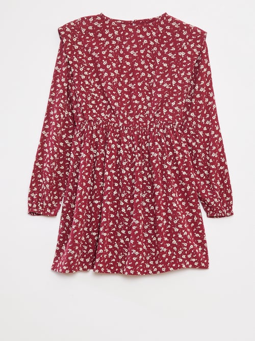 Robe fluide à fleurs en maille crêpe - Kiabi