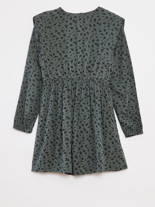 Robe fluide à fleurs en maille crêpe - Kiabi