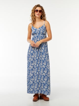 Robe fluide à motif floral avec fines bretelles réglables