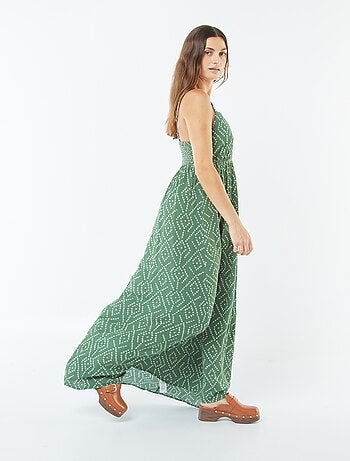 Robe fluide à motif floral avec fines bretelles réglables