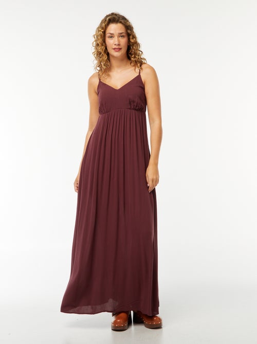 Robe fluide à motif floral avec fines bretelles réglables - Kiabi