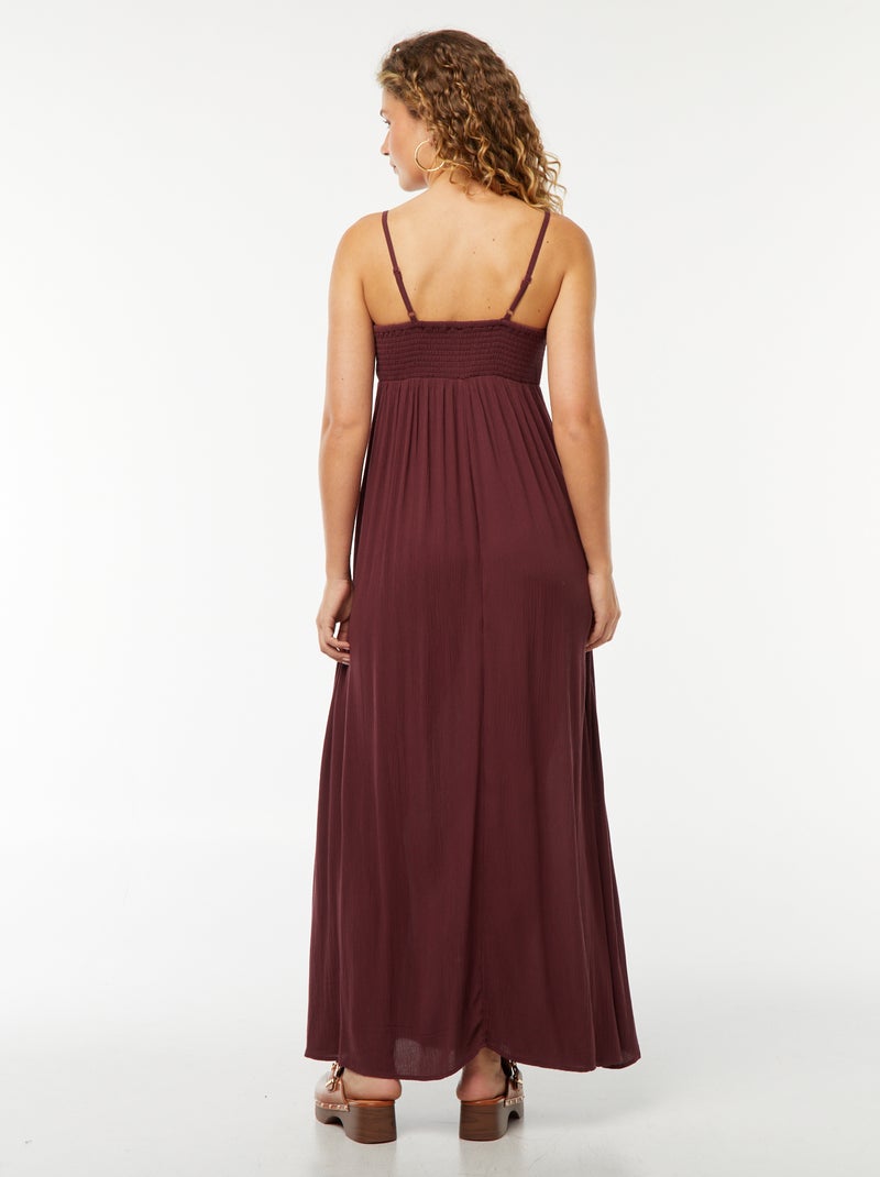 Robe fluide à motif floral avec fines bretelles réglables Violet - Kiabi