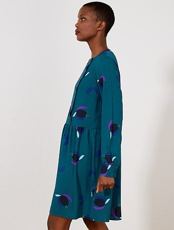 Robe Fluide Femme Clockhouse Motif Floral - Taille M, Noir, Col Bateau - Très Bon état