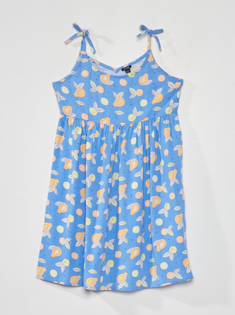 Robe fluide avec imprimé Bleu - Kiabi
