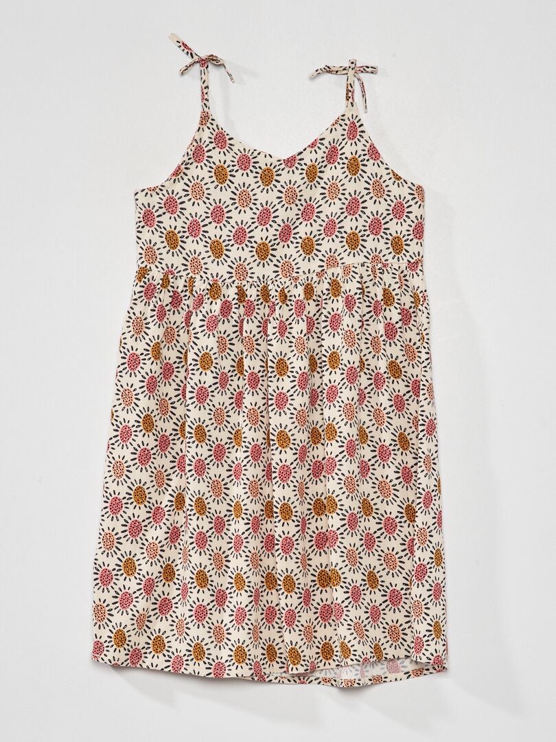 Robe fluide avec imprim?� - Ecru/rose - Kiabi - 4.00�?�