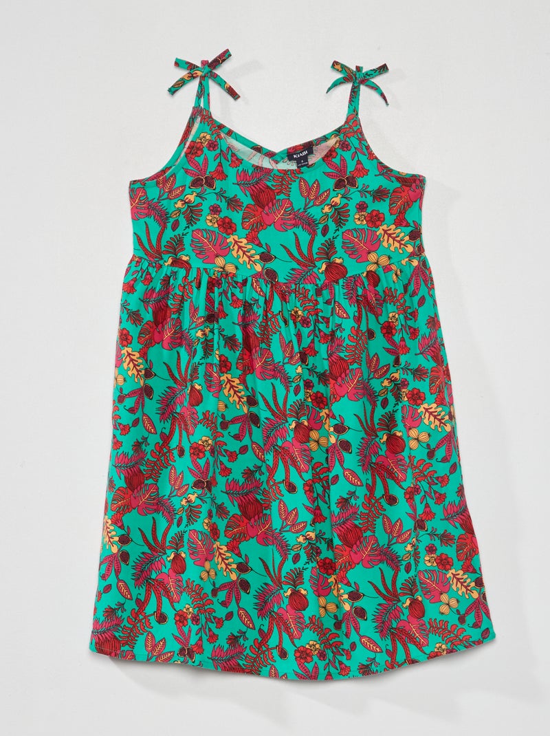 Robe fluide avec imprimé Vert - Kiabi