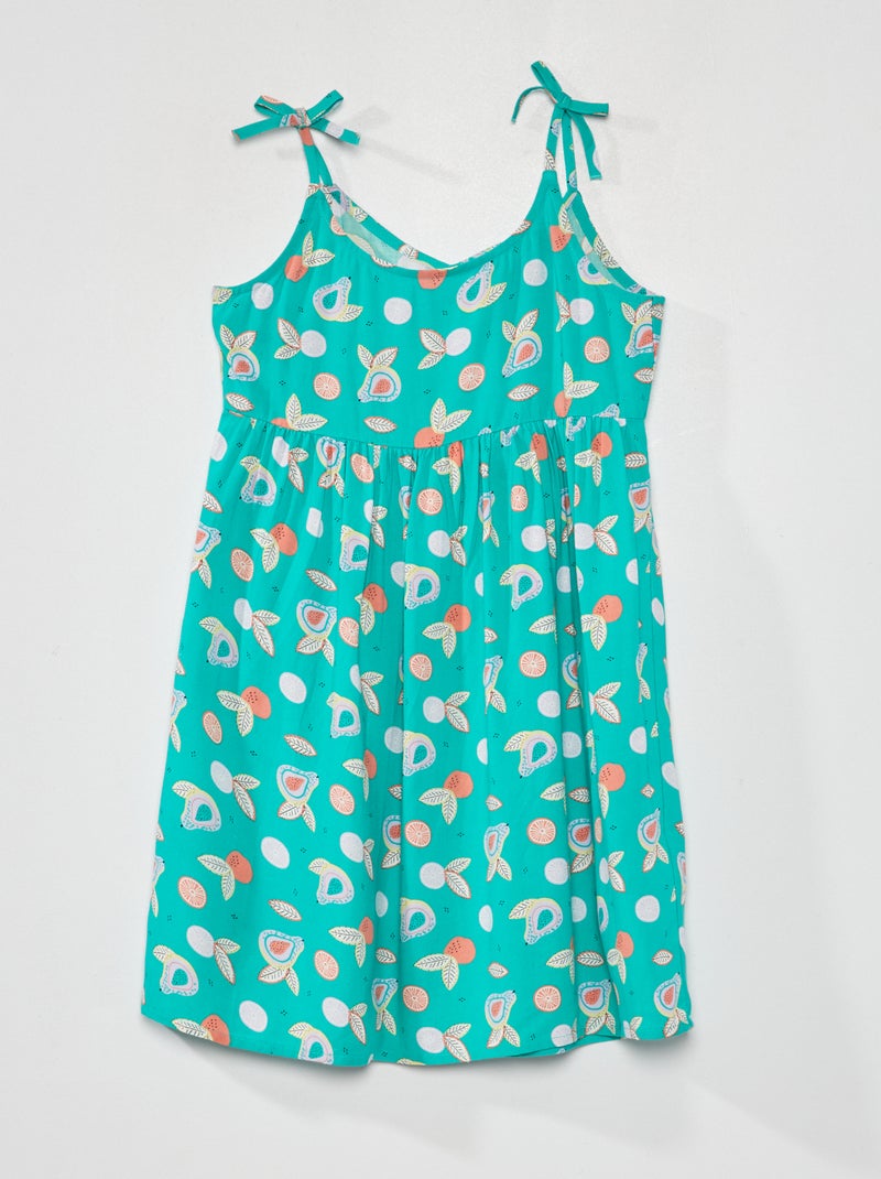 Robe fluide avec imprimé Vert - Kiabi
