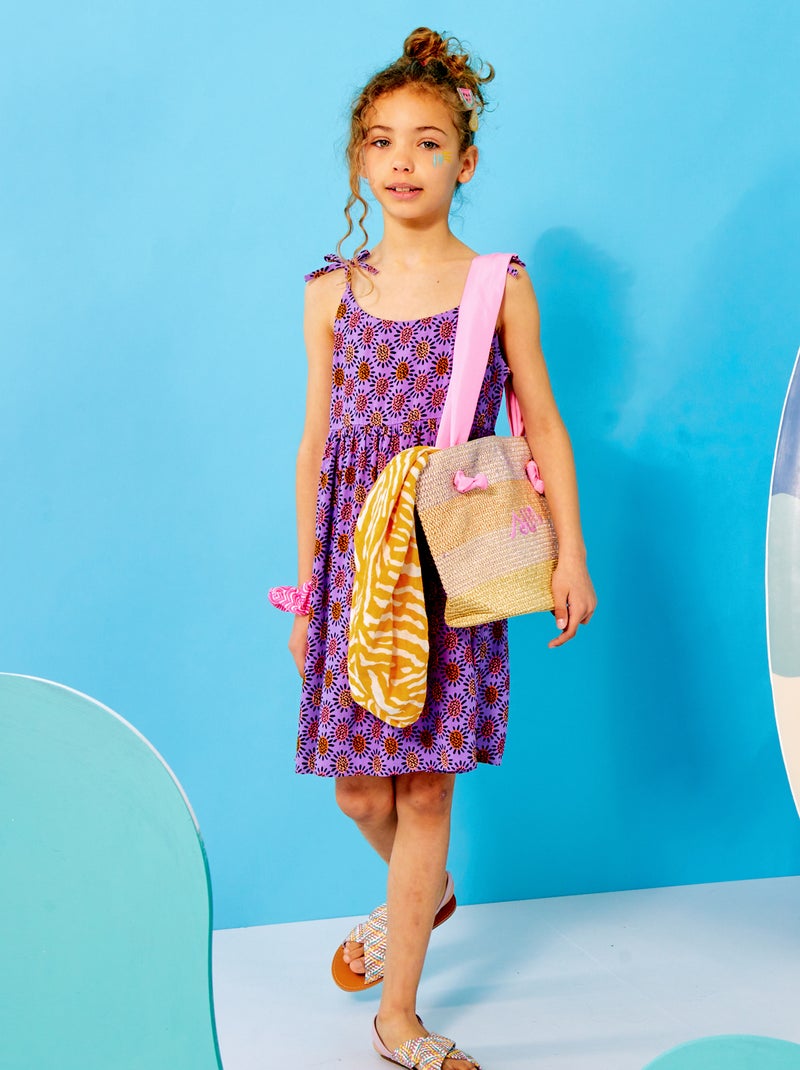 Robe fluide avec imprimé Violet - Kiabi