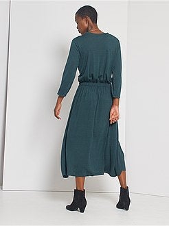 Robe fluide avec taille élastique - Kiabi