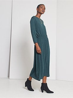 Robe fluide avec taille élastique - Kiabi