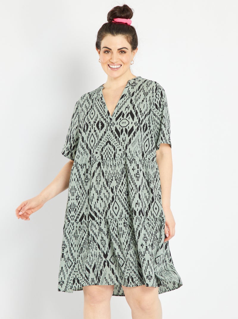 Robe fluide courte 'Only Carmakoma' Vert - Kiabi