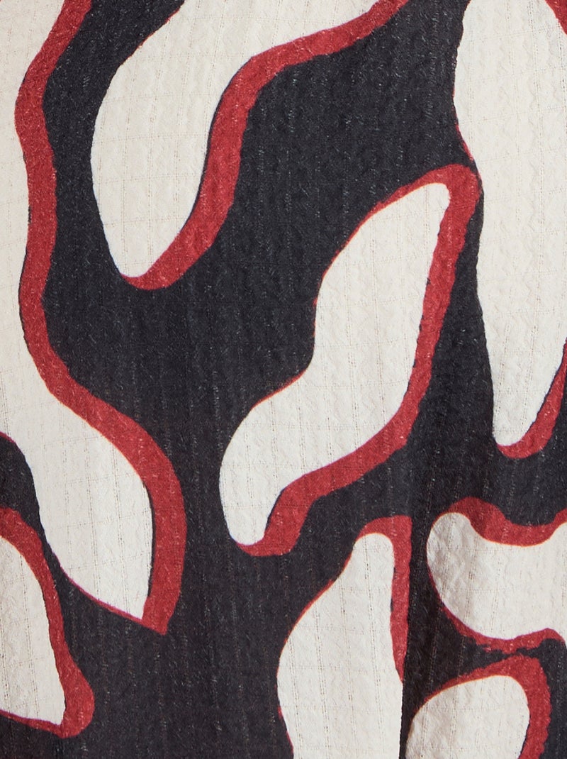 Robe fluide crépon - Damart Noir - Kiabi