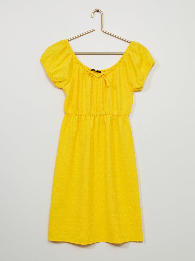 Robe fluide en plumetis Jaune - Kiabi