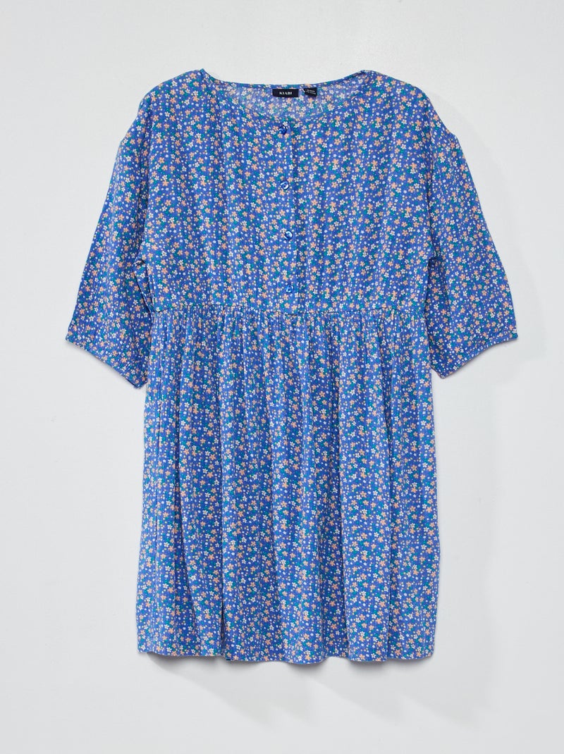 Robe fluide et légère avec motifs floral Bleu - Kiabi